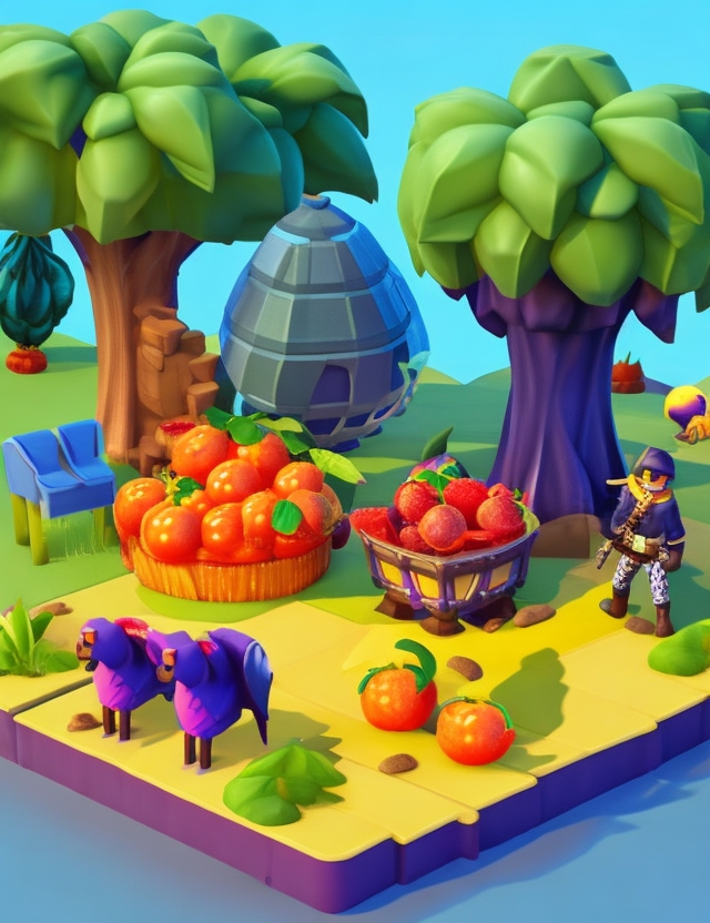 Default hunters of fruit in game elements that has isometric a 0