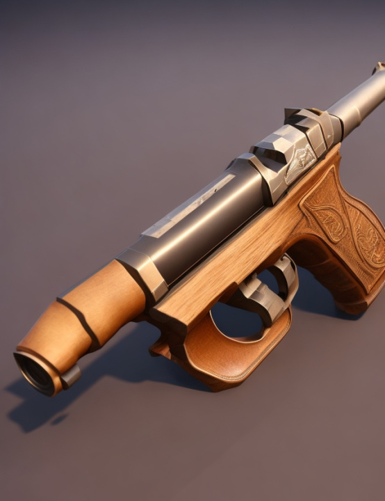 RPG 40 old pistol for western era low poly 0