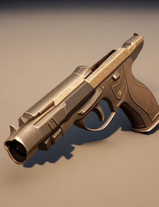 RPG 40 old pistol for western era low poly 1