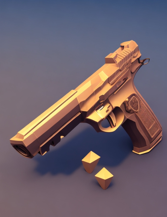 RPG 40 old pistol low poly 1