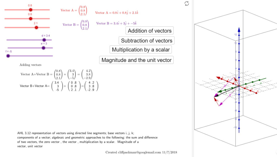 background summation of vectors in programming